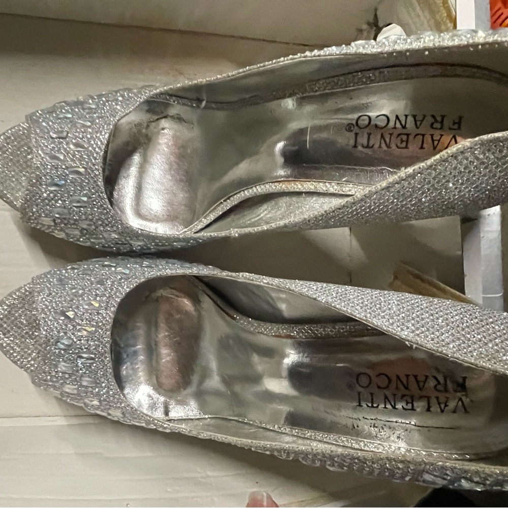 Valenti Franco Glittering Silver Opalescent Heels